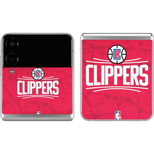 NBA Los Angeles Clippers Distressed Red Galaxy Z Flip4 5G Skin